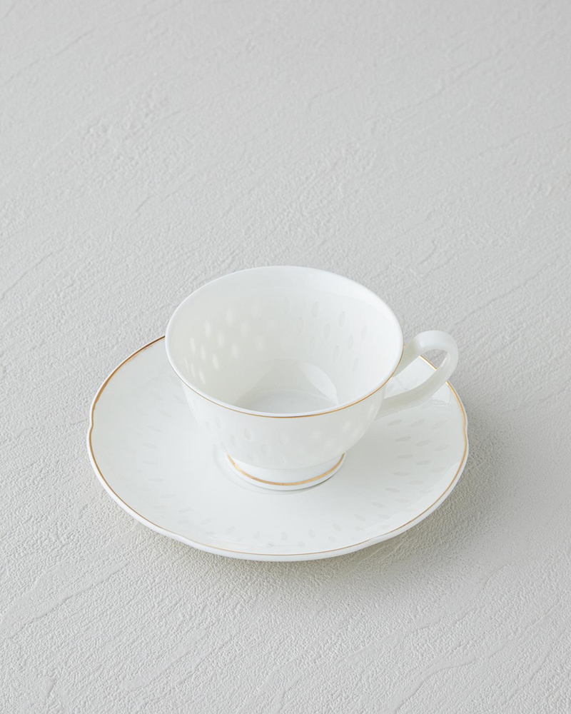 Flare New Bone China 4 Parça 2 Kişilik Kahve Fincan Takımı Gold