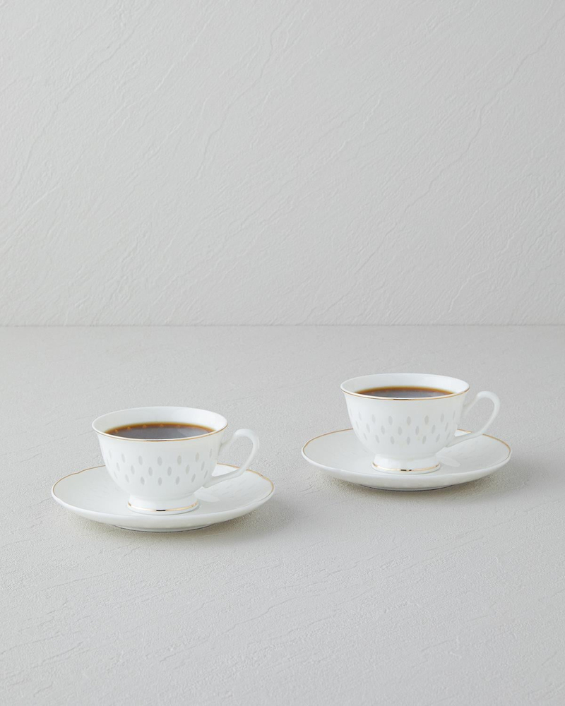 Flare New Bone China 4 Parça 2 Kişilik Kahve Fincan Takımı Gold