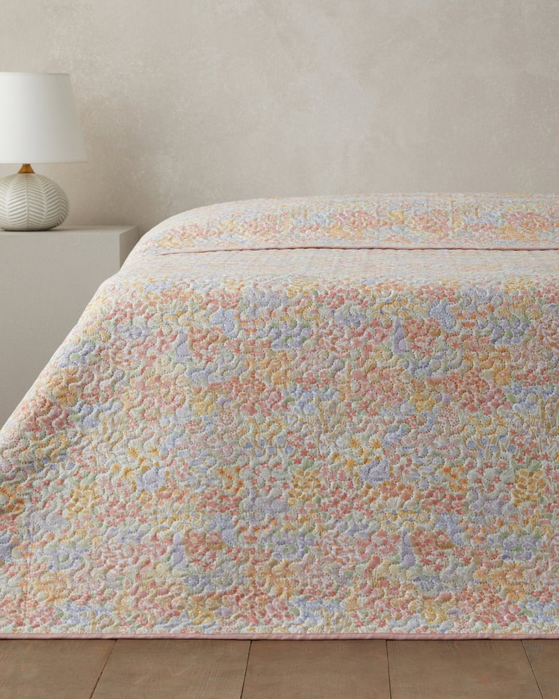 Fleur Multicolore Çift Kişilik Çok Amaçlı Örtü 200x220 cm Yavruağzı