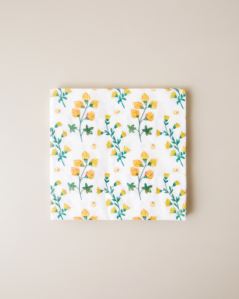 Flora Muse Kağıt 20'li Kağıt Peçete 33x33 cm Sarı