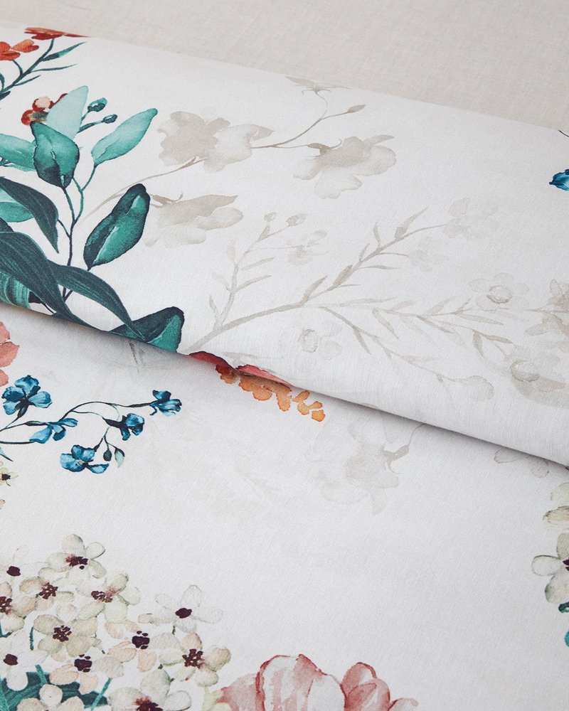 Flora Vista Dijital Baskılı Soft Cotton Tek Kişilik Nevresim Takımı Turuncu