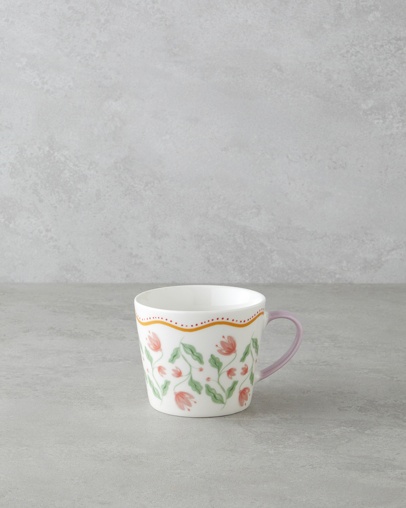 Floral Bliss New Bone China Kupa 450 ml Renkli