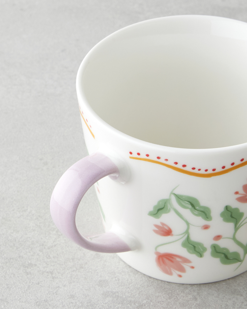Floral Bliss New Bone China Kupa 450 ml Renkli
