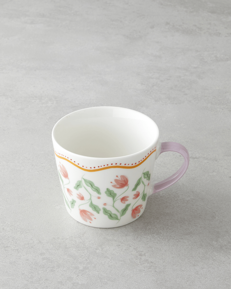 Floral Bliss New Bone China Kupa 450 ml Renkli