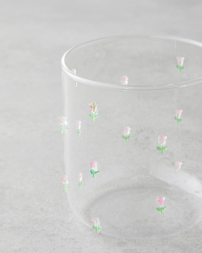 Floral Blossom Borosilikat 2'li Bardak 360 ml Şeffaf