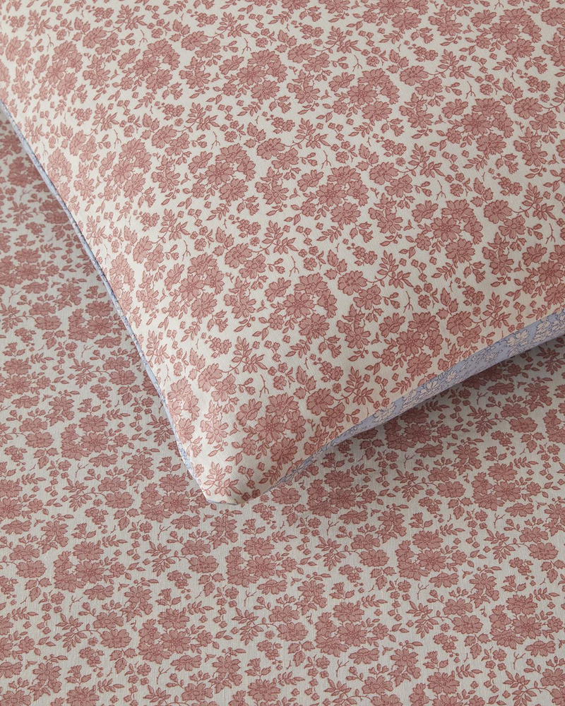 Floral Breeze Kolay Ütülenir Çift Kişilik Nevresim Takımı 200x220 cm Pembe - Mavi