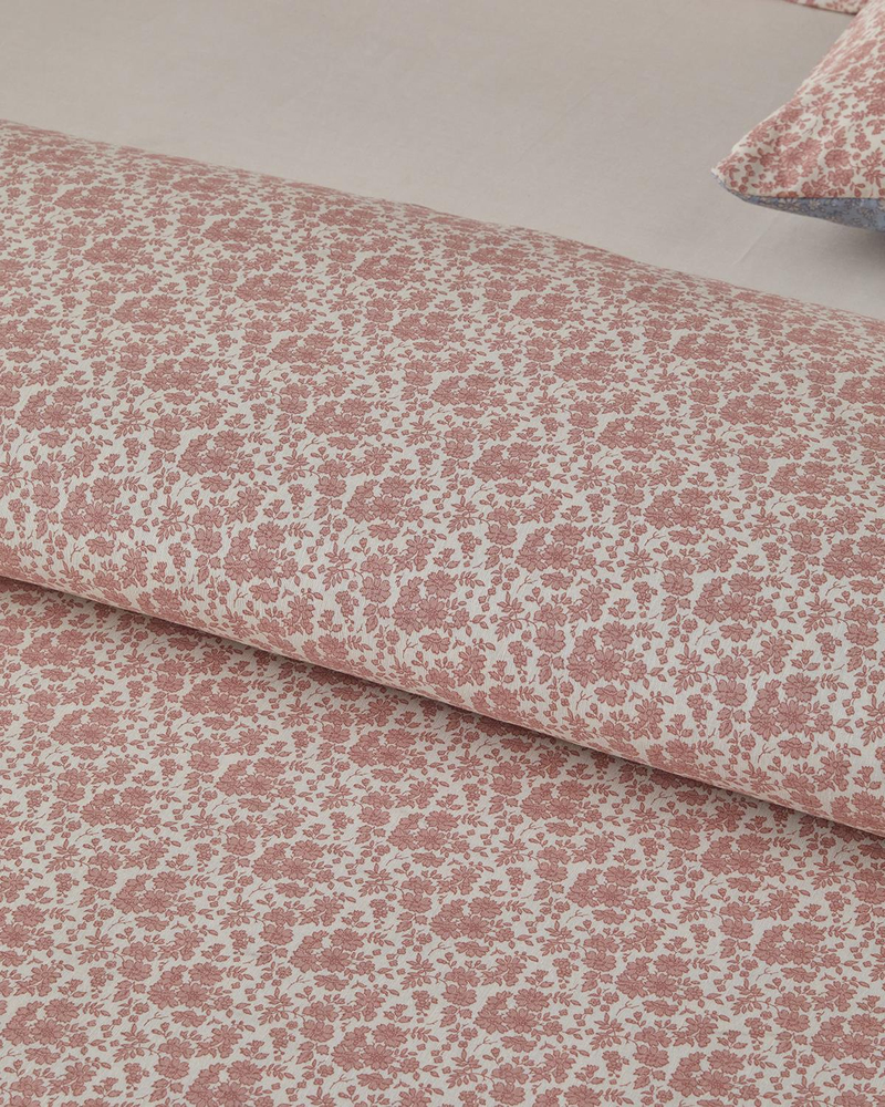 Floral Breeze Kolay Ütülenir Çift Kişilik Nevresim Takımı 200x220 cm Pembe - Mavi