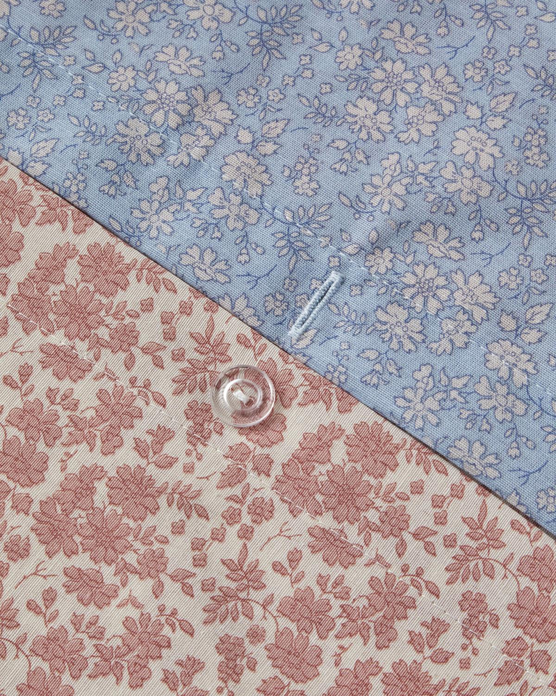Floral Breeze Kolay Ütülenir Çift Kişilik Nevresim Takımı 200x220 cm Pembe - Mavi