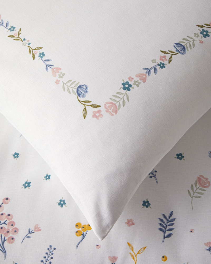 Floral Bud Pamuklu Tek Kişilik Nevresim Seti 160x220 cm Hardal-Pembe