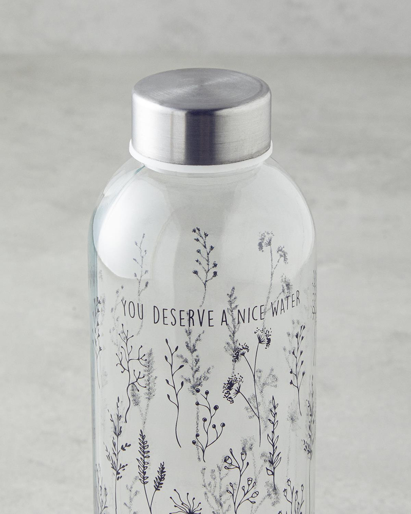 Floral Cam Şişe 750 ml Şeffaf