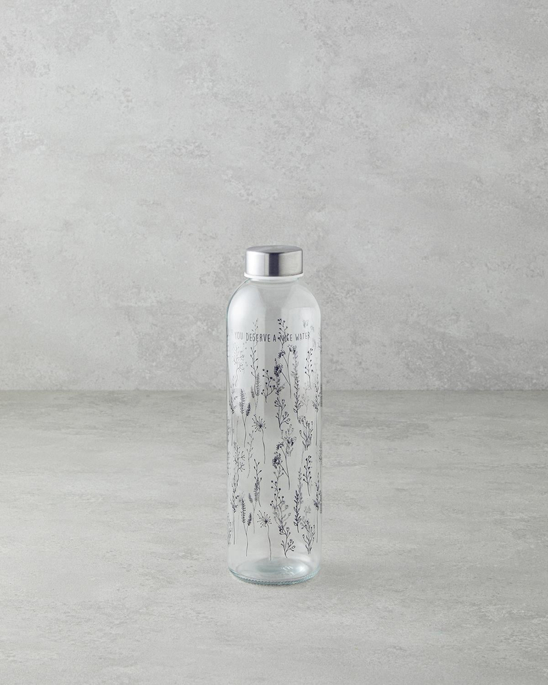Floral Cam Şişe 750 ml Şeffaf