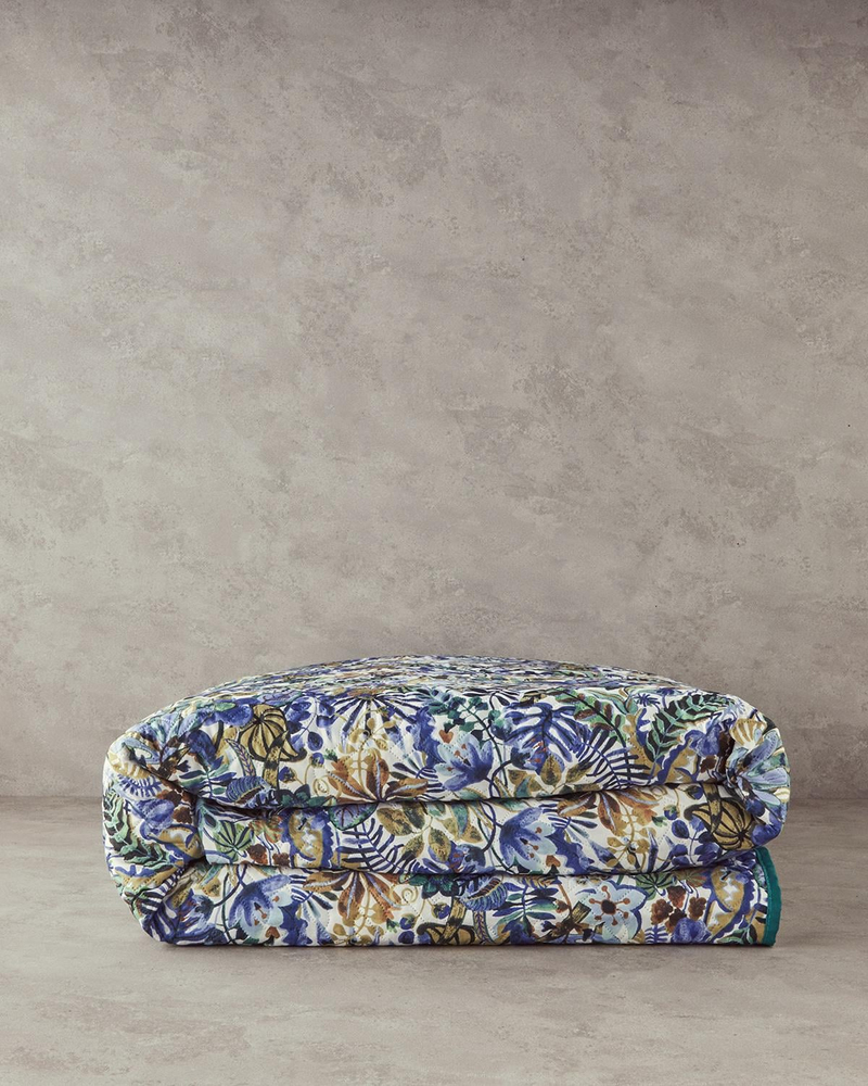 Floral Charm Tek Kişilik Çok Amaçlı Örtü Mavi