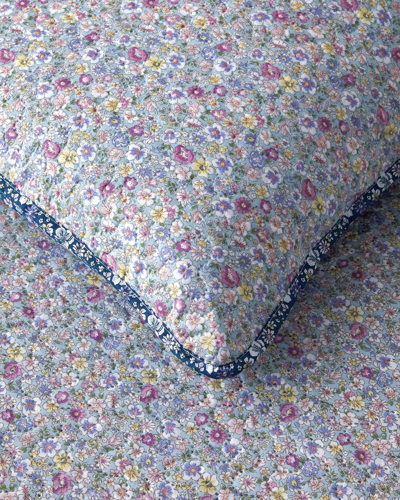 Floral Heaven Çok Amaçlı Tek Kişilik Yatak Örtüsü Takımı Seledon