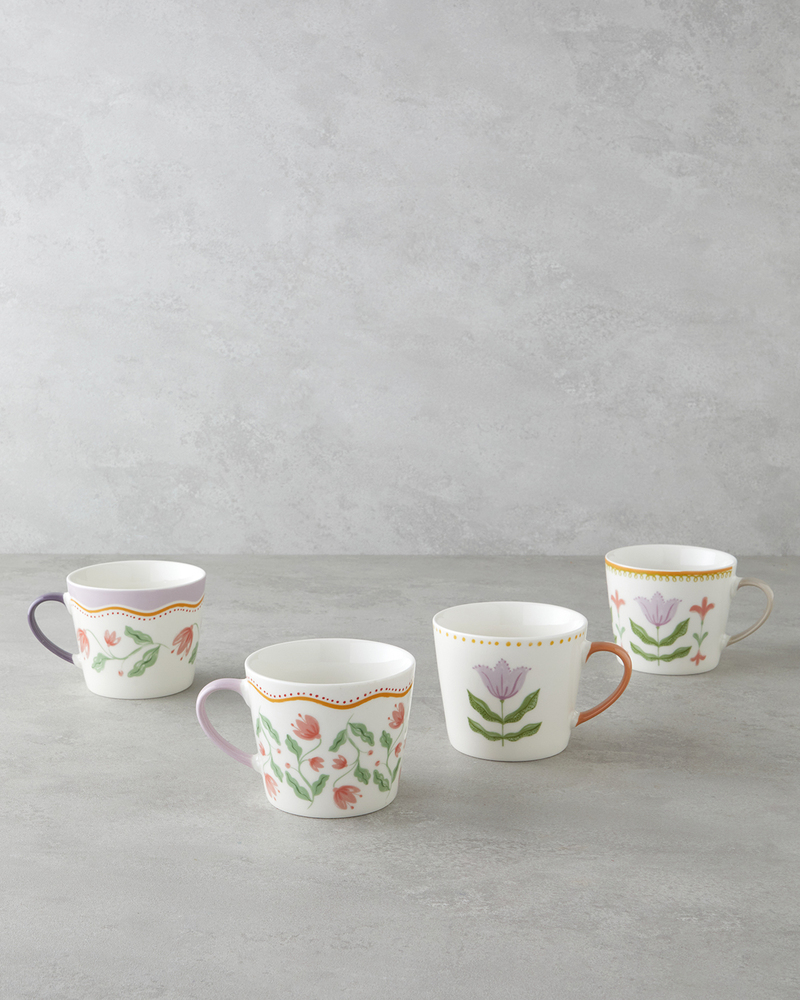 Floral Heaven New Bone China Kupa 450 ml Renkli