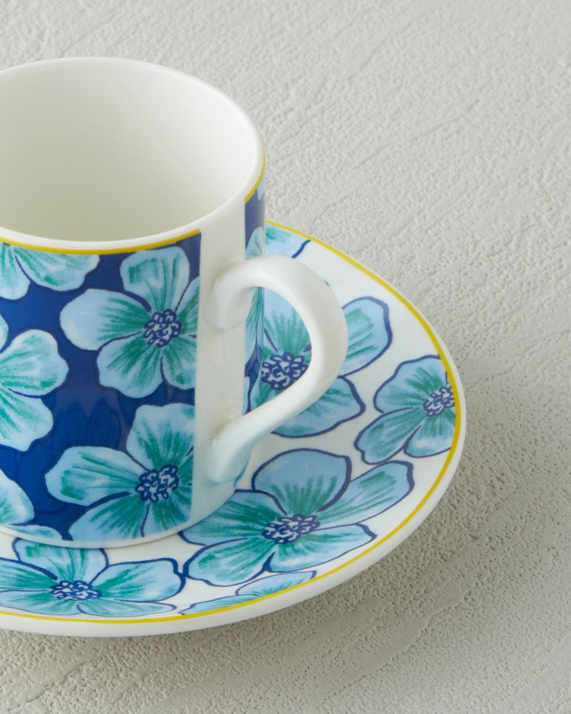 Florentia New Bone China 4 Parça 2 Kişilik Kahve Fincan Takımı 80 ml Mavi