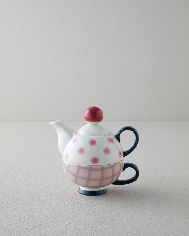 Florentis New Bone China Demlik Seti 400 – 290 ml Pembe - Yeşil