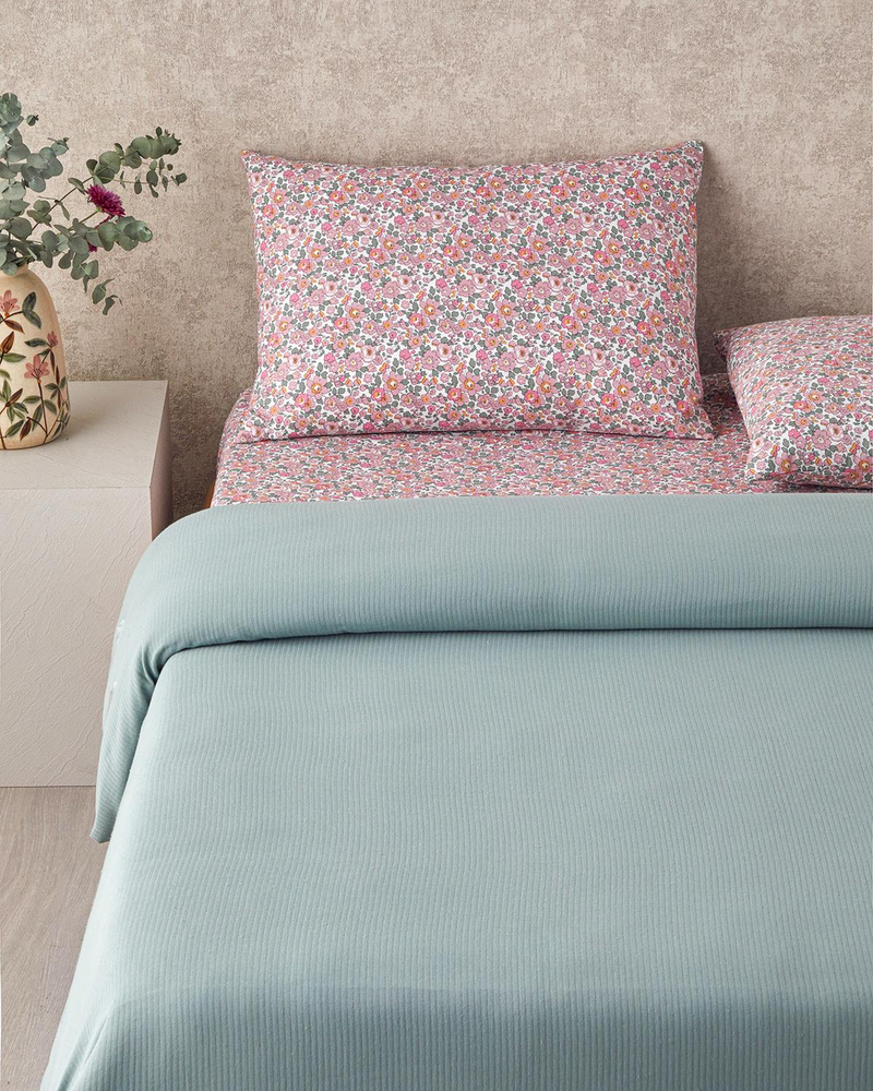 Floret Bloom Soft Tek Kişilik Pike Takımı 150x220 cm Pembe