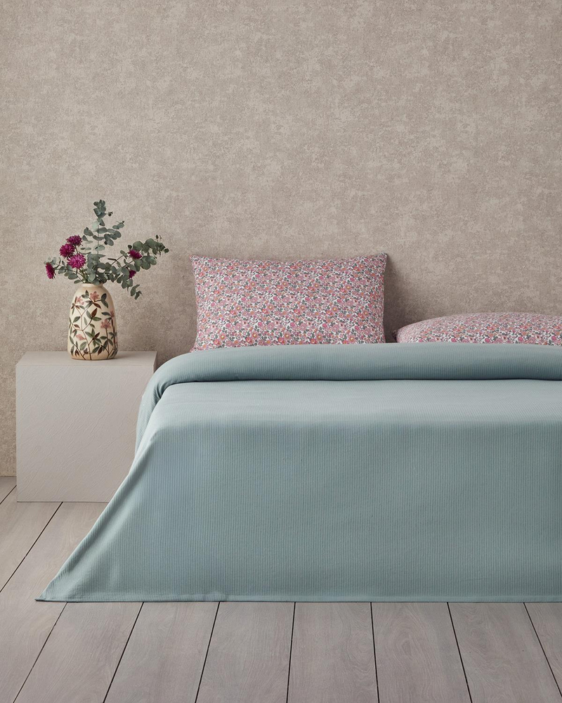Floret Bloom Soft Tek Kişilik Pike Takımı 150x220 cm Pembe