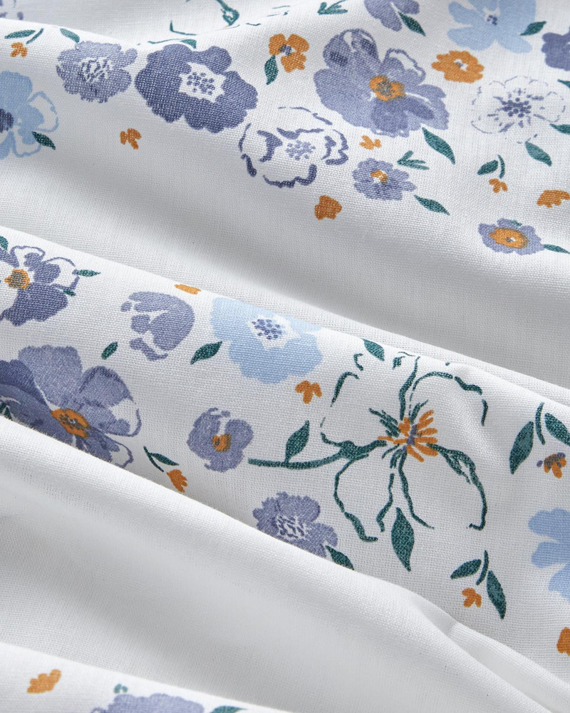 Floret Line Pamuk Tek Kişilik Nevresim Takımı 160x220 cm Mavi