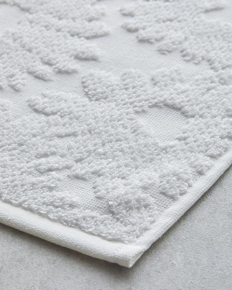 Flower Touch Pamuklu Jakarlı Yüz Havlusu 50x80 cm Ekru
