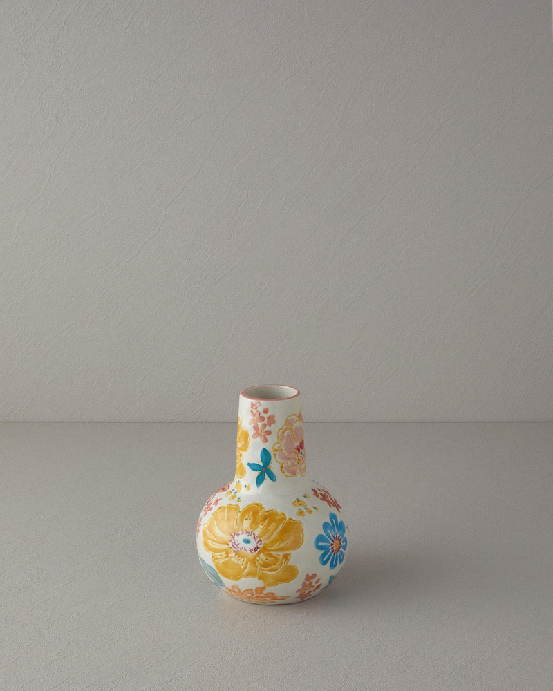 Flower Tulip Stoneware Vazo Multicolor