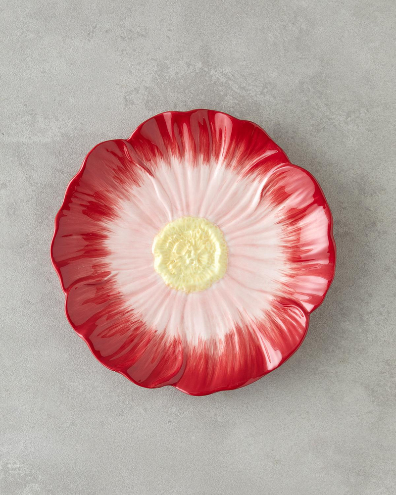 Flowerella Dolomite Pasta Tabağı 21 cm Kırmızı-Pembe