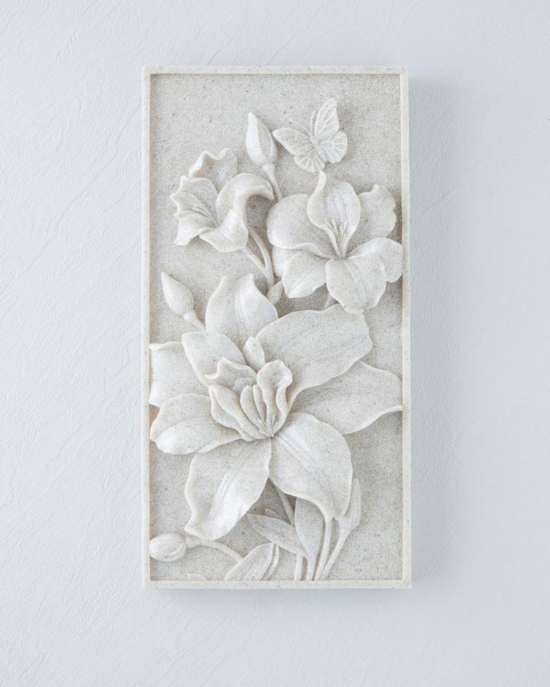 Flowers Duvar Aksesuarı 17,5x5x34,5 cm Bej