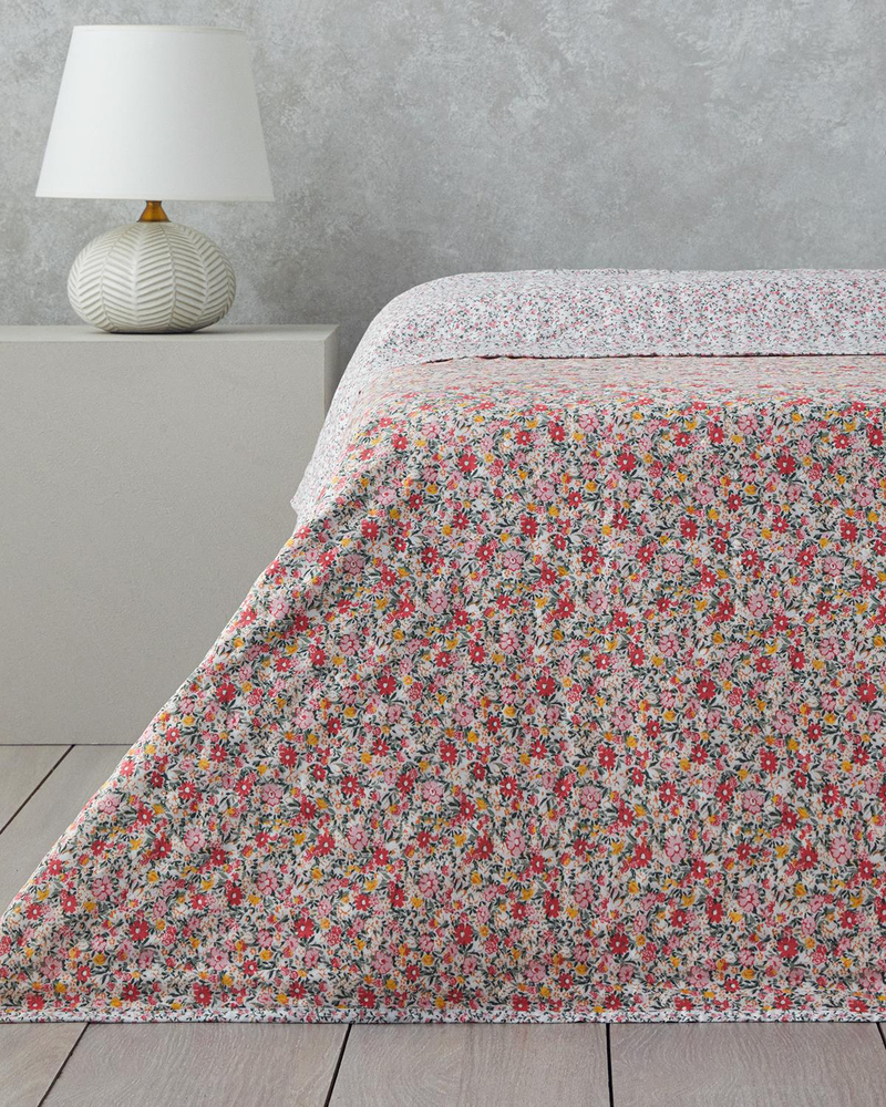 Flowers Melody Tek Kişilik Çok Amaçlı Örtü Pembe