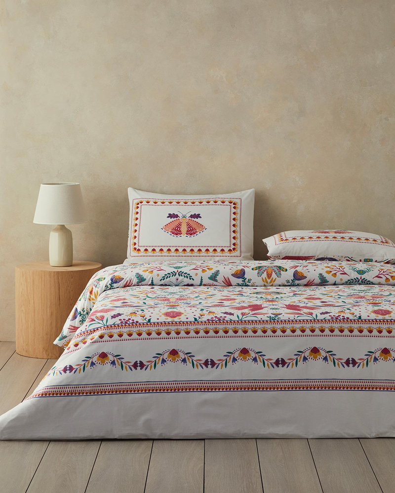 Folk Dream Çift Kişilik Nevresim Seti Pembe
