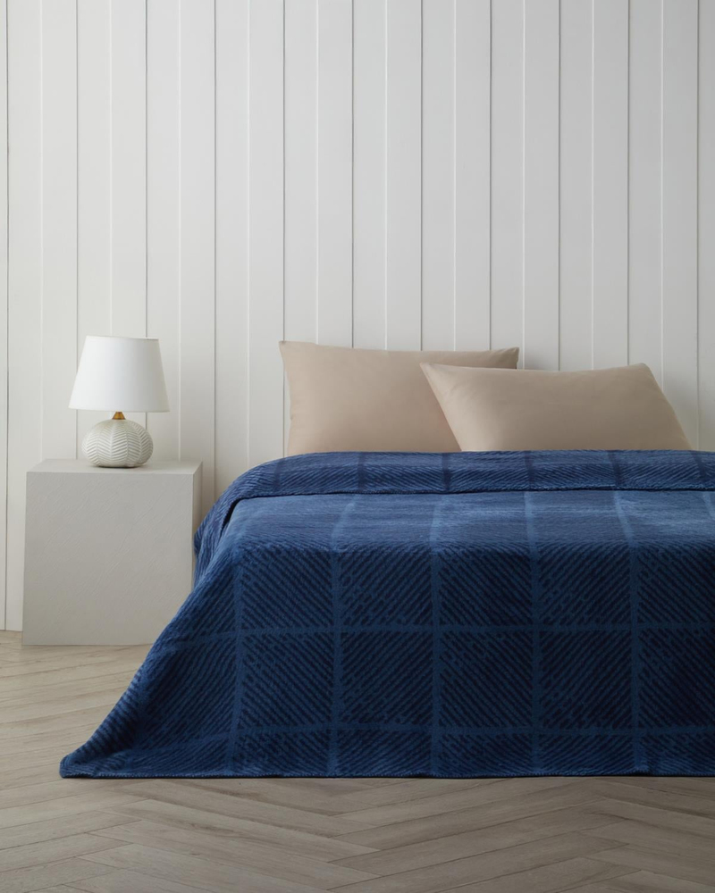 Frostline Pamuklu Tek Kişilik Battaniye 150x200 cm Lacivert