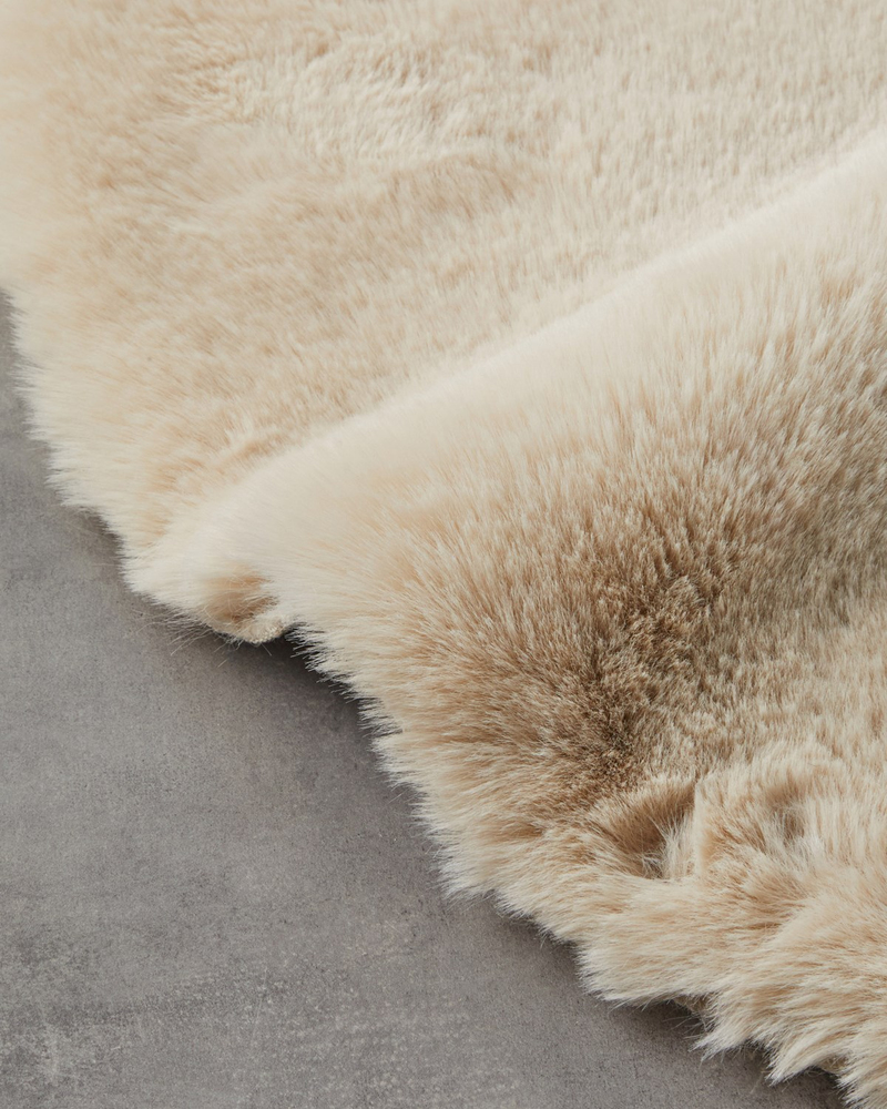 Furry Pelüş Halı 90 cm Bej