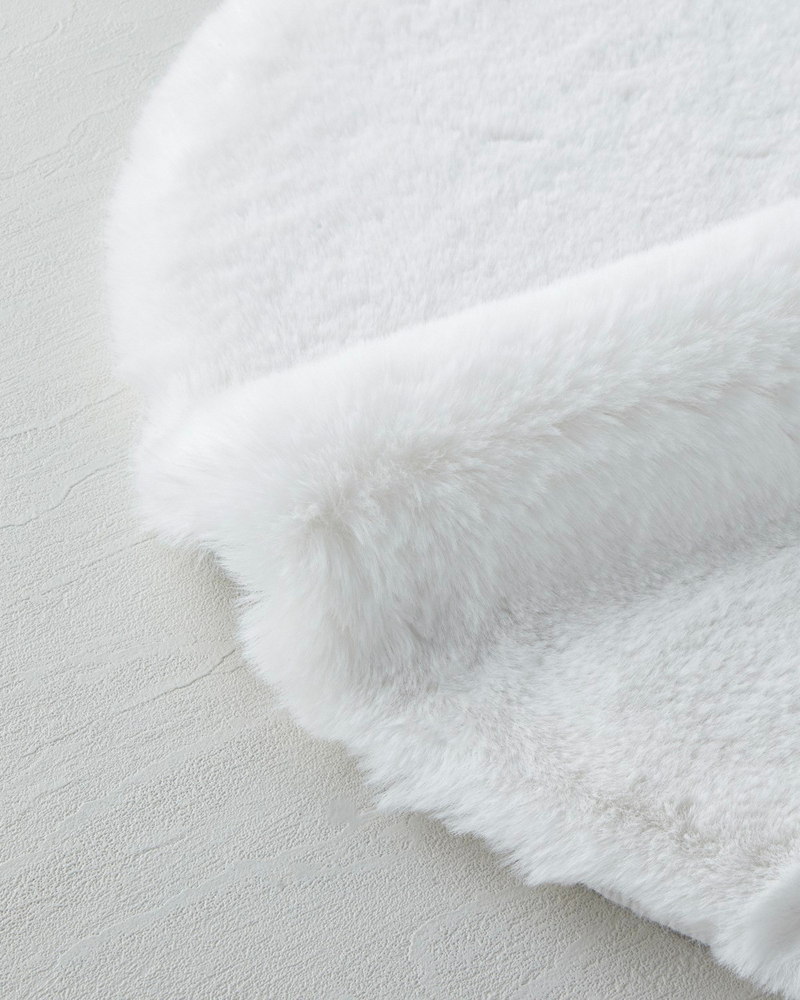 Furry Pelüş Halı 90 cm Beyaz