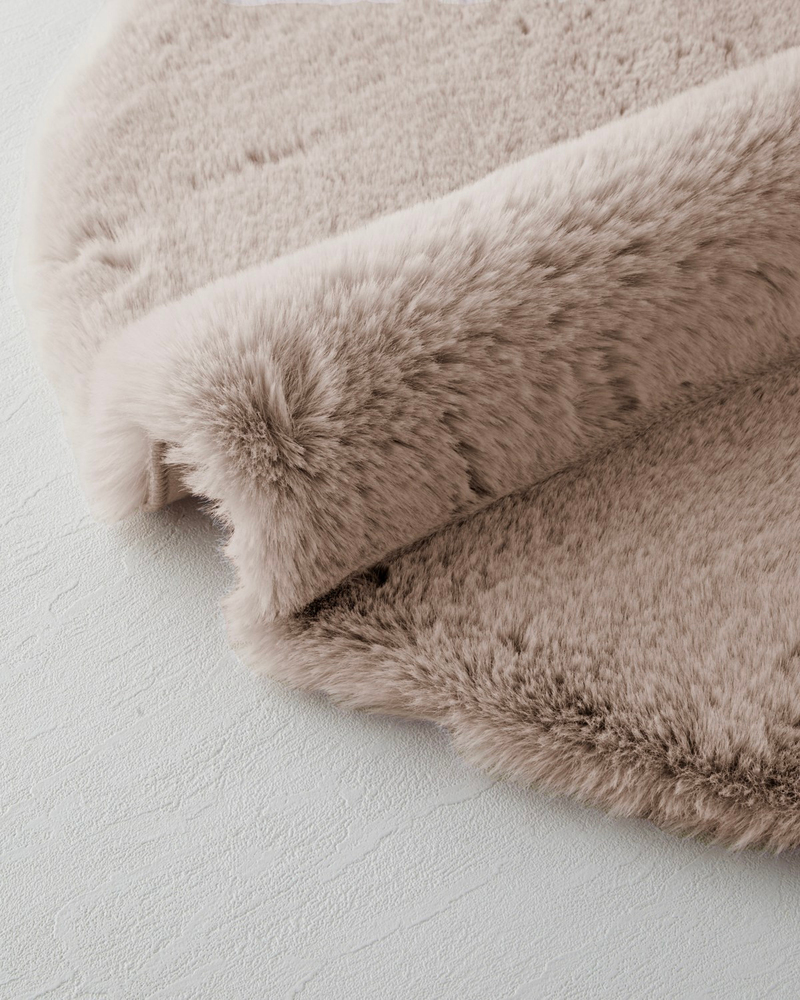 Furry Peluü Halı 90 cm Koyu Bej