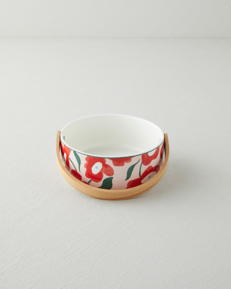 Garden Bright Stoneware Sunumluk 17x7 cm Kırmızı-Pembe