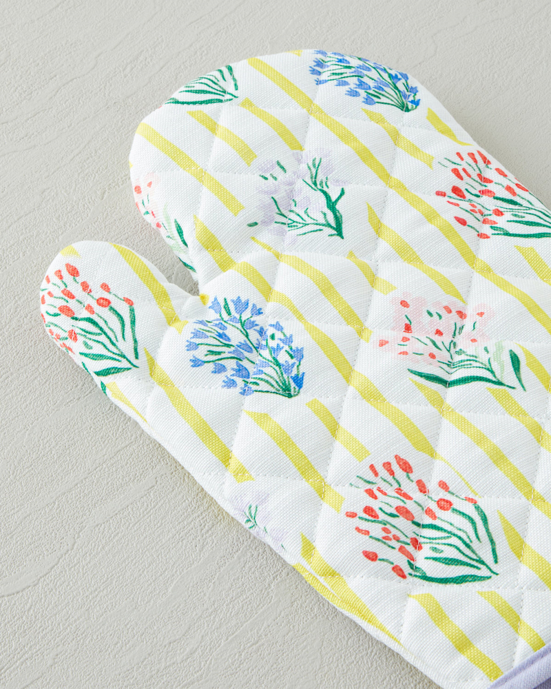 Garden Petals Polyester 2'li Mutfak Seti 17x30 Cm + 20x20 Cm Sarı