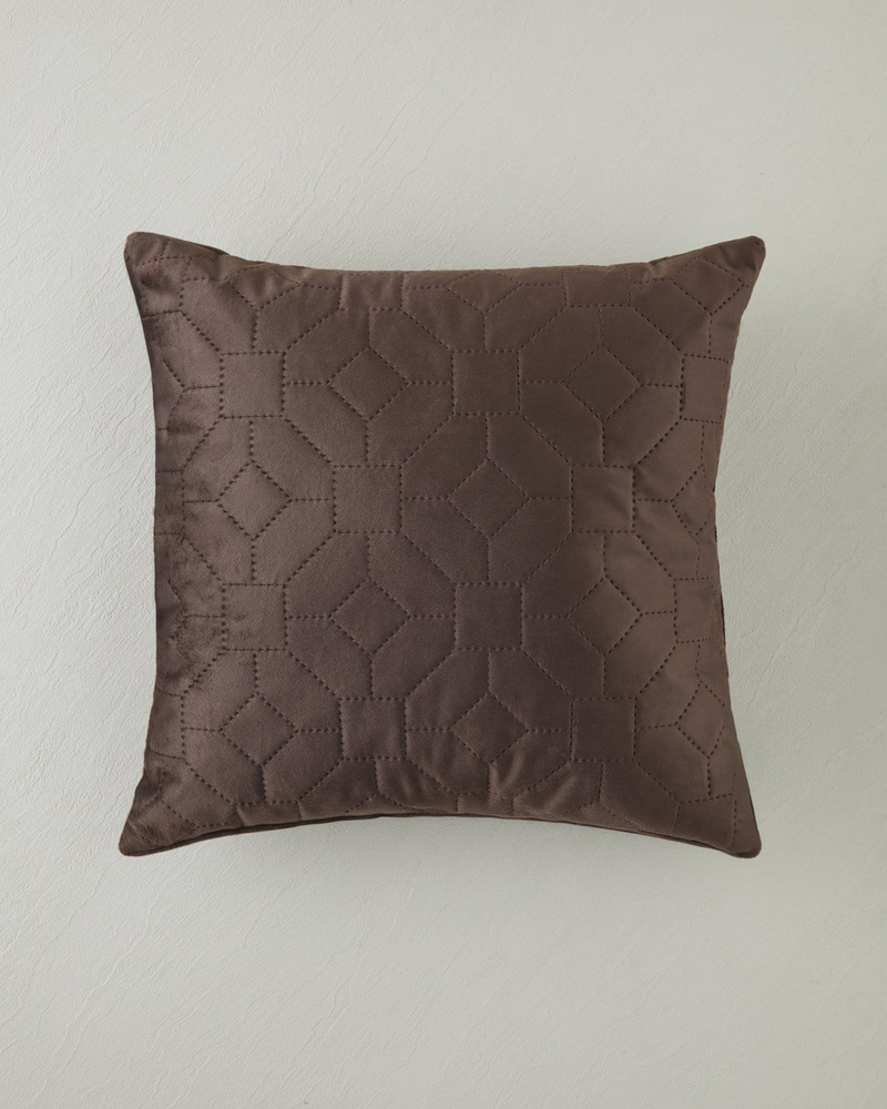 Geometric Kırlent 45x45 cm Kahverengi