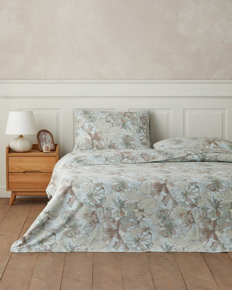 Geranium Çift Kişilik Nevresim Takımı 200x220 cm Krem