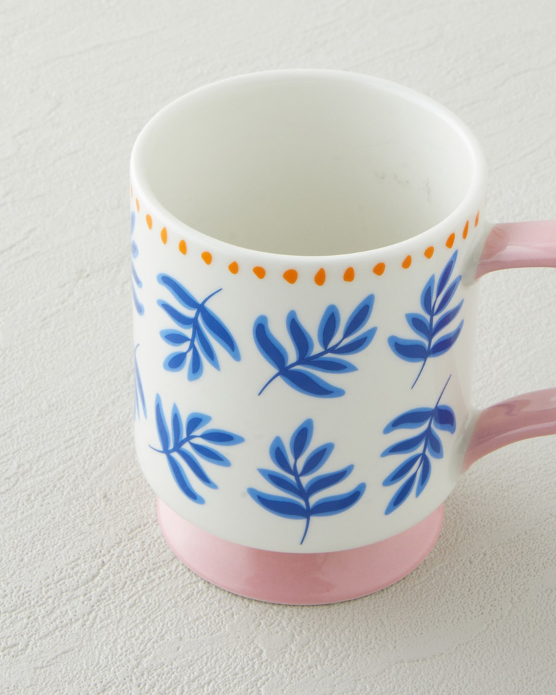 Gifty Petal New Bone China Kupa 310 ml Pembe-Sarı-Mavi