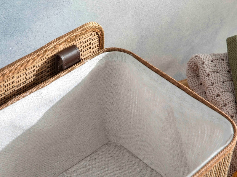 Gina Bambu Saklama Kutusu 28x20x18 cm Kahve