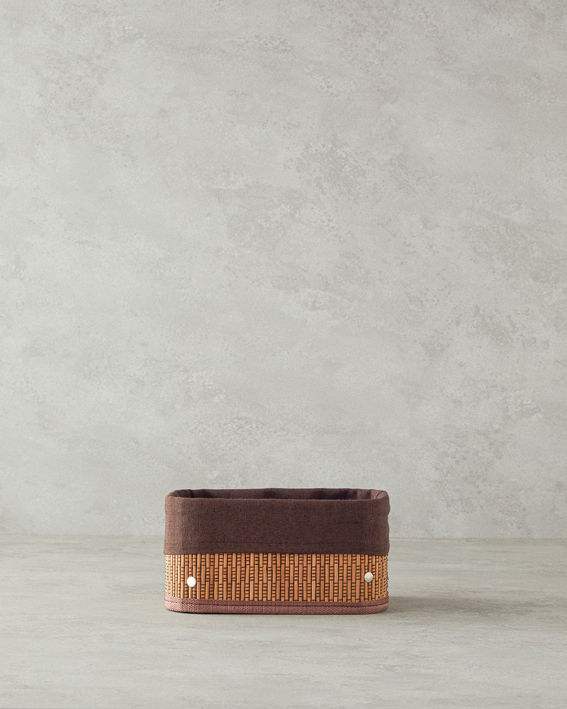 Gina Bambu Sepet 20x15x10 cm Koyu Kahverengi