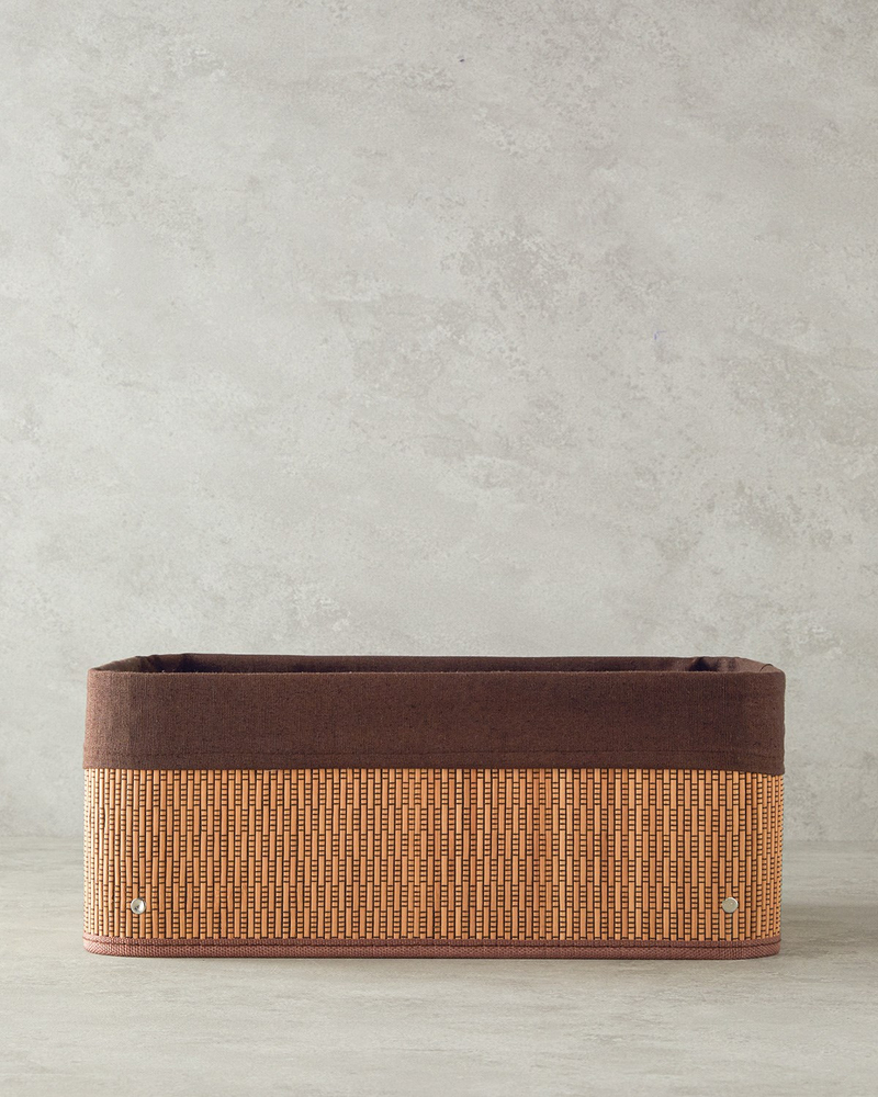 Gina Bambu Sepet 40x30x16 cm Koyu Kahverengi
