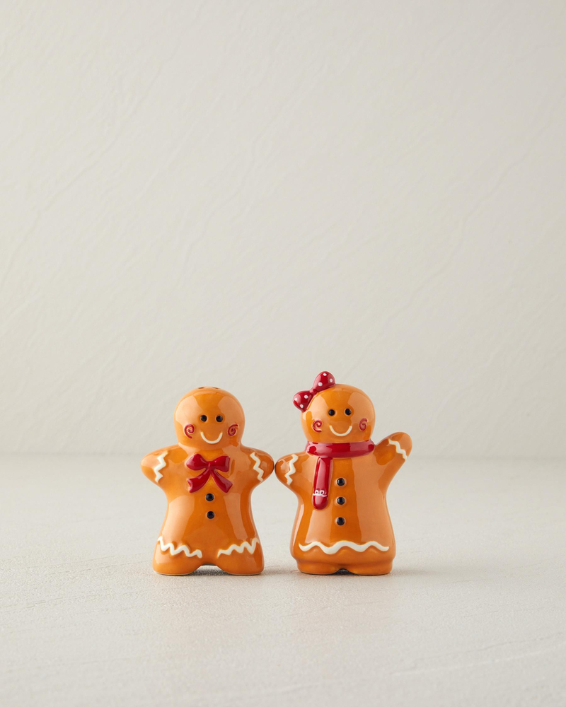 Gingerman Seramik 2'li Tuzluk - Biberlik 7x8 cm Kahverengi