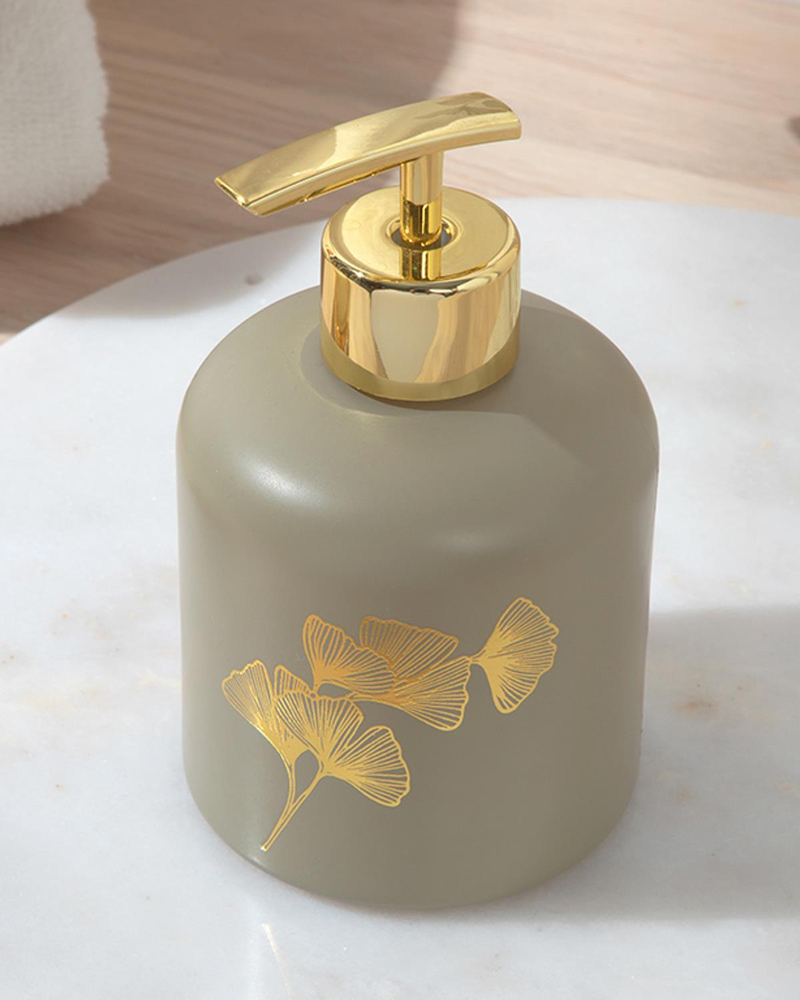 Gingko Cam Banyo Sıvı Sabunluk Bej