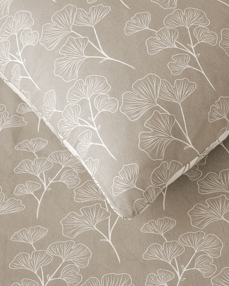 Gingko Çift Kişilik Nevresim Takımı 200x220 cm Bej