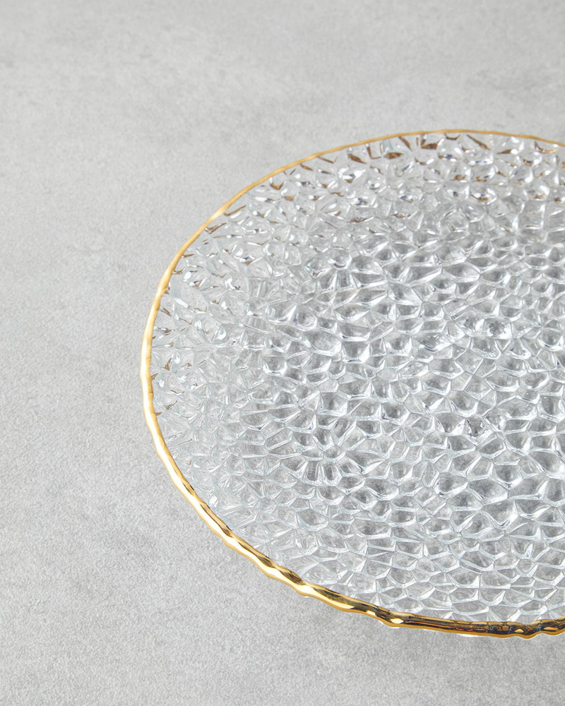 Giselle Cam Pasta Tabağı 16 cm Gold