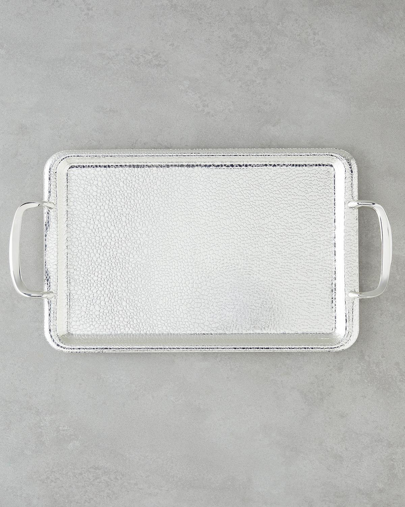 Glamour Metal Tepsi 34,5x22 Cm Silver