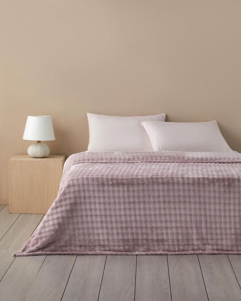 Glance Bubble Supersoft Çift Kişilik Battaniye 200x220 cm Gül Kurusu