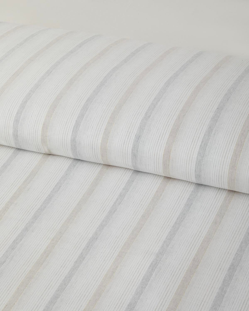 Glint Stripes İpliği Boyalı Çift Kişilik Nevresim Takımı 200x220 cm Bej-Gri