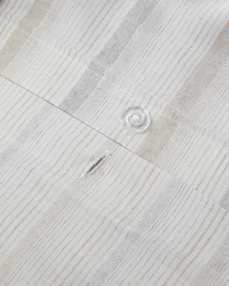 Glint Stripes İpliği Boyalı Çift Kişilik Nevresim Takımı 200x220 cm Bej-Gri