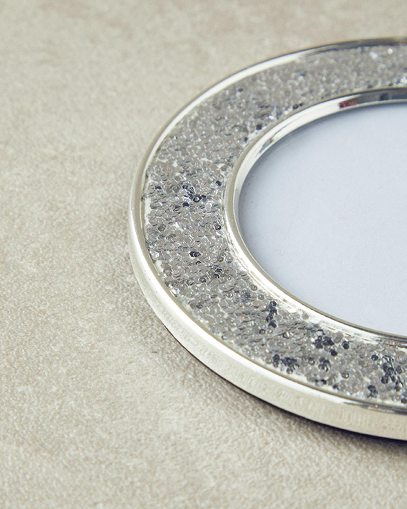 Glitter Çerçeveli Metal Yılbaşı Ağaç Süsü Silver